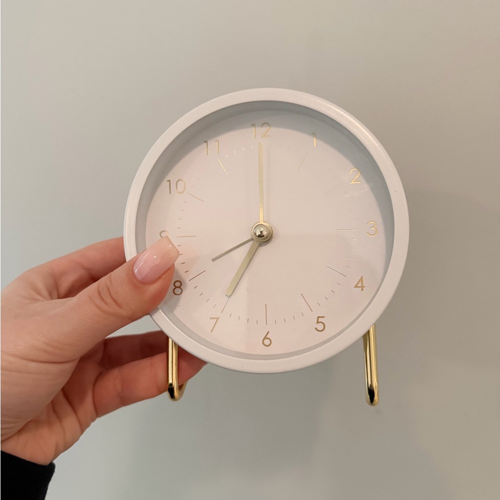 Elegant White and Gold Clock